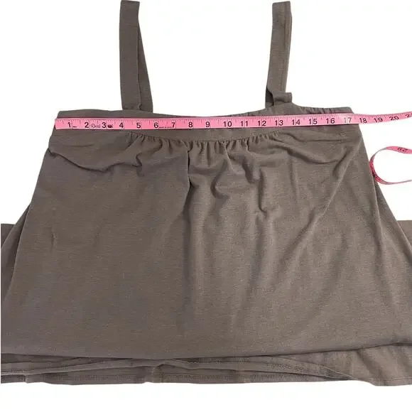 Garnet Hill Jersey Knit Sleeveless Shift Dress Brown Sz M Vacation Resort Casual - Picture 7 of 10